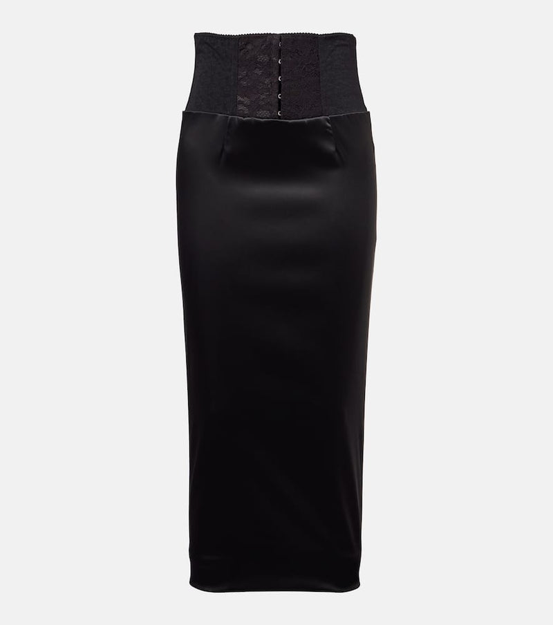 Dolce & Gabbana Corset satin midi skirt