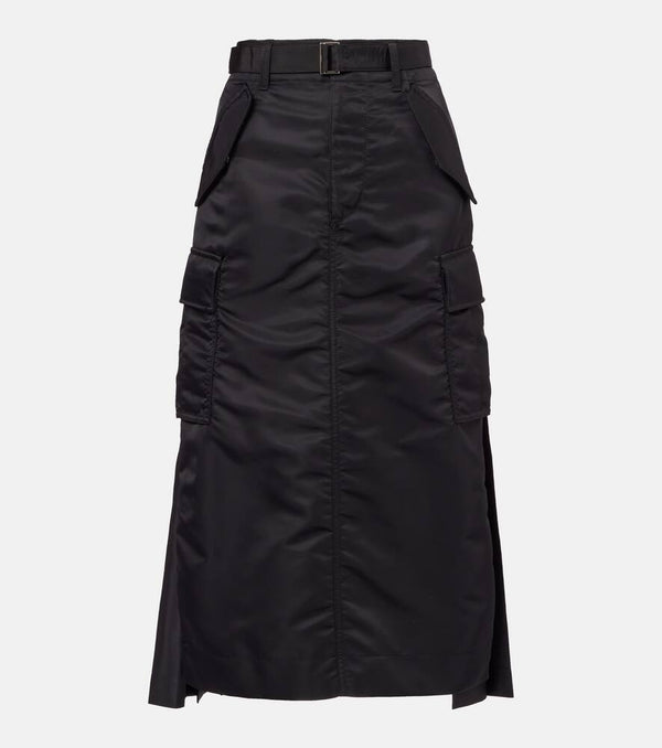 Sacai Nylon twill midi skirt