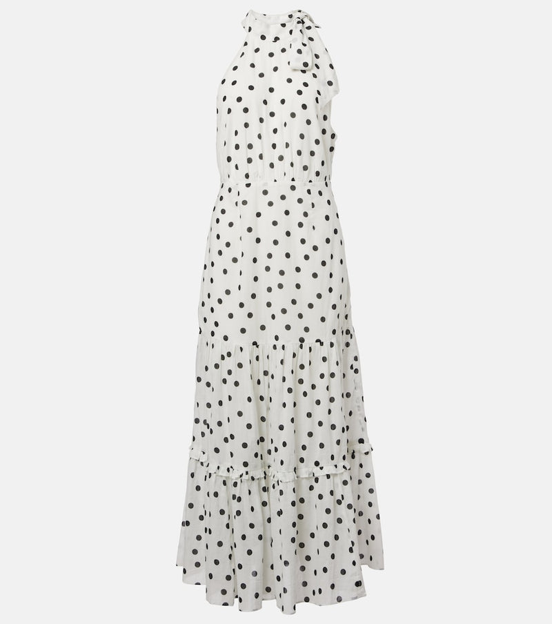 Rixo Polka-dot cotton maxi dress