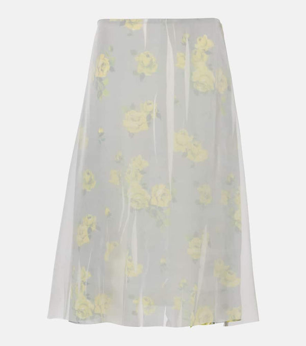 Acne Studios Floral mesh midi skirt