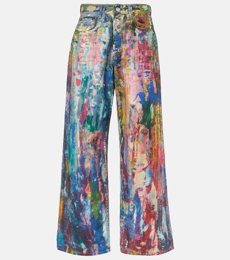 Acne Studios 1981F printed low-rise wide-leg jeans