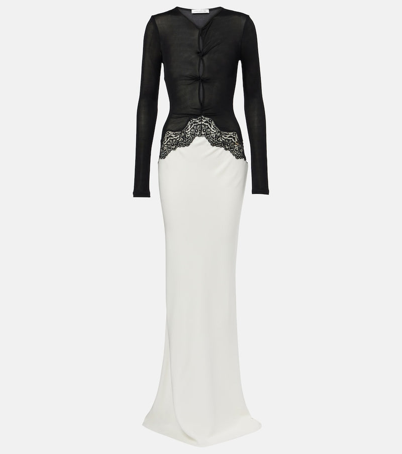 Christopher Esber Lace-trimmed maxi dress