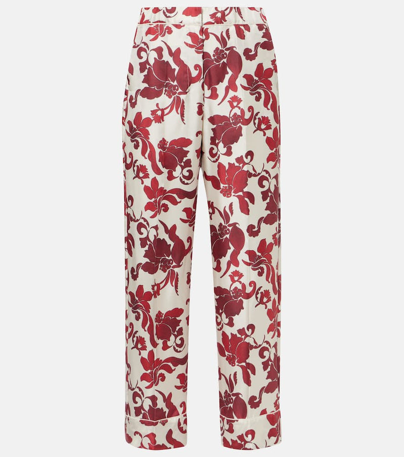 S Max Mara Leda printed silk wide-leg pants