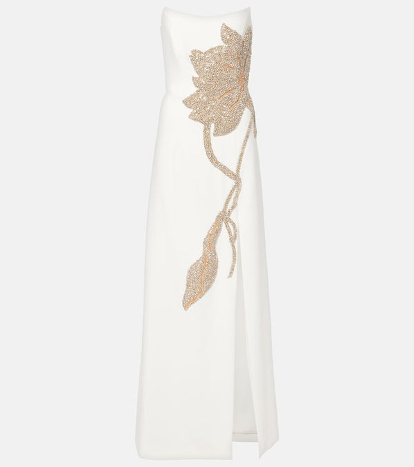 Costarellos Fara embellished crêpe bustier gown