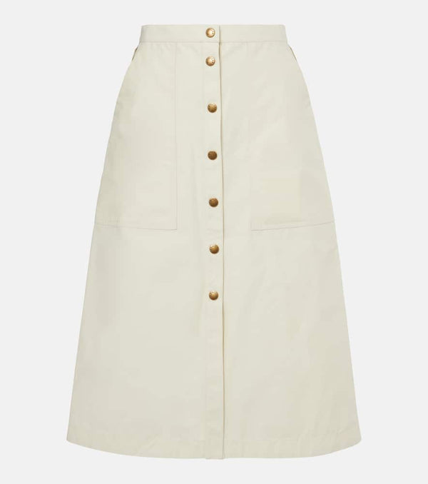 Moncler Cotton-blend twill midi skirt