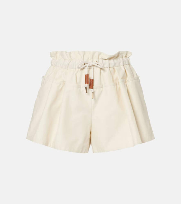 Moncler Cotton-blend twill shorts