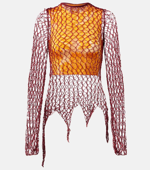 Etro Open-knit sweater and printed crop top set