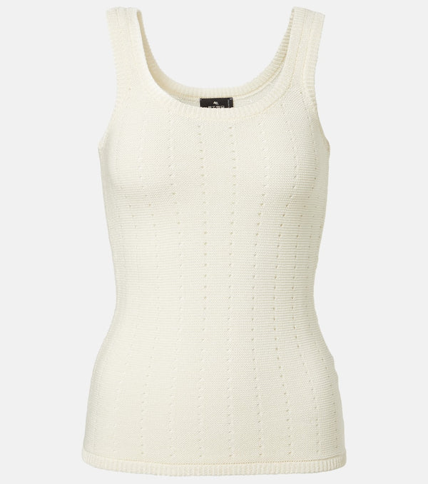 Etro Pointelle cotton-blend tank top