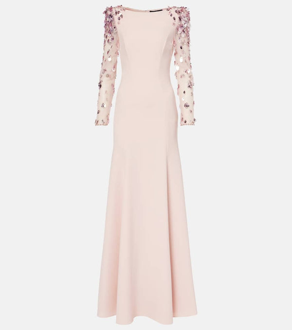 Jenny Packham Embellished crêpe gown