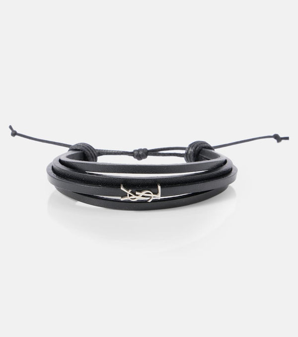 Saint Laurent Cassandre leather bracelet