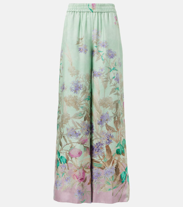 La DoubleJ Floral silk palazzo pants