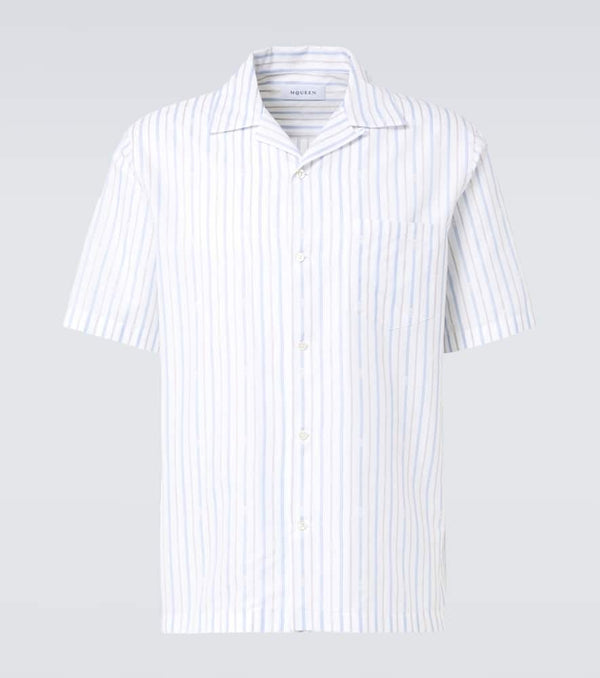 Alexander McQueen Striped cotton bowling shirt