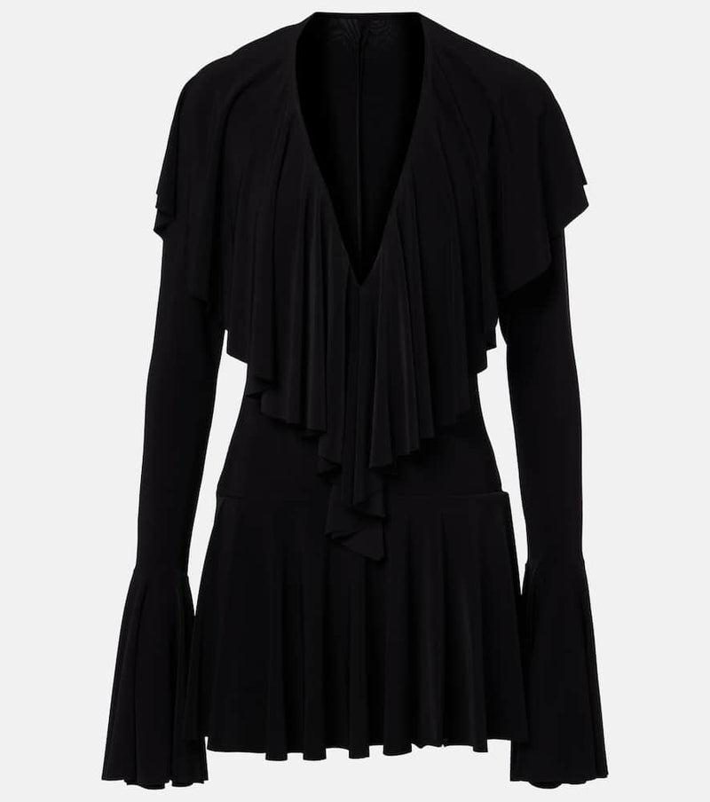 Norma Kamali Ruffled jersey bodysuit dress