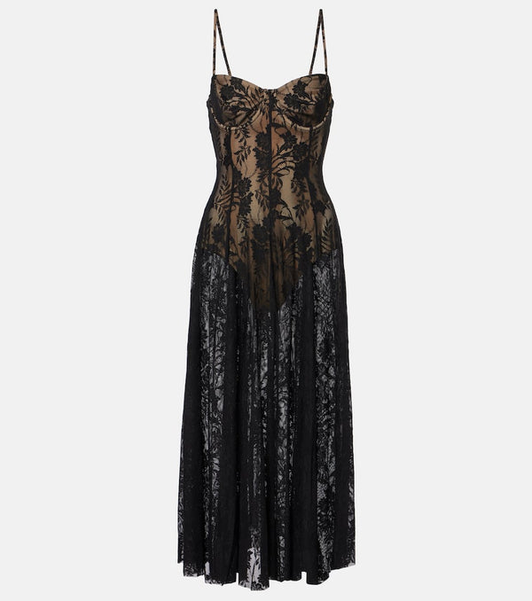 Norma Kamali Floral lace slip dress