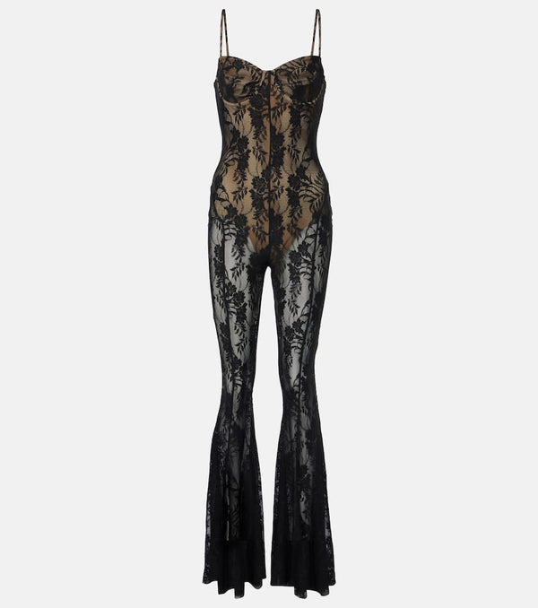 Norma Kamali Lace flared jumpsuit