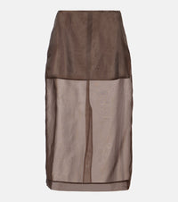 The Frankie Shop Peri sheer silk-blend midi skirt