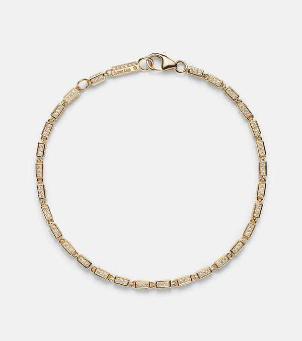 Suzanne Kalan Block-Chain Mini 18kt gold bracelet with diamonds