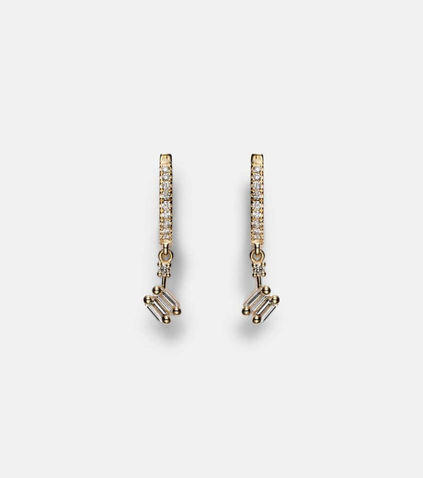 Suzanne Kalan 18kt gold drop earrings with diamonds