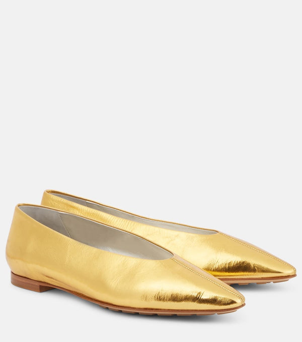 Bottega Veneta Sofia metallic leather ballet flats