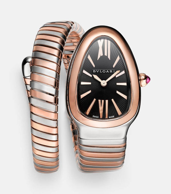 Bvlgari Serpenti Tubogas 18kt rose gold and stainless steel watch