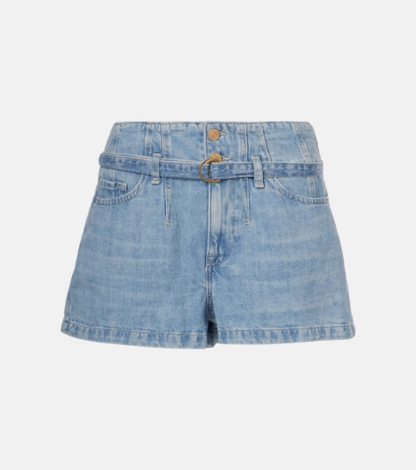 7 For All Mankind Kansas belted high-rise denim shorts