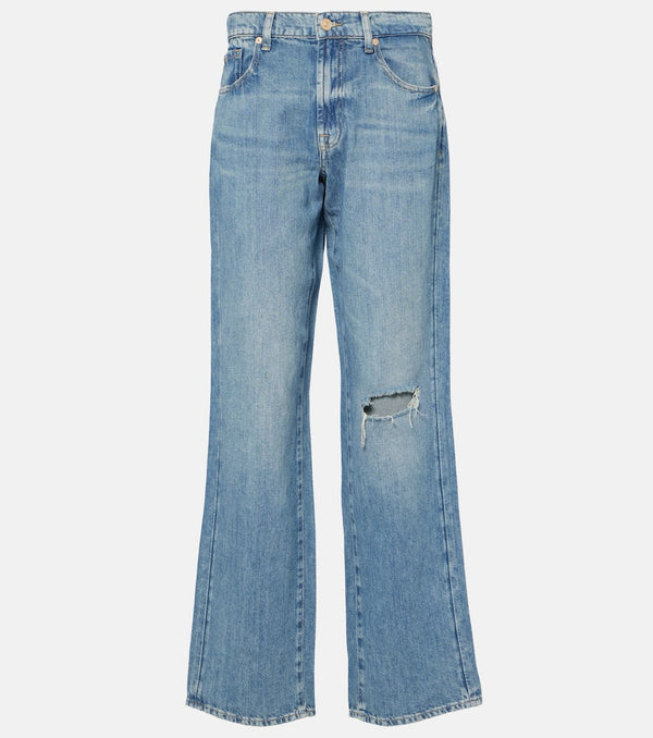 7 For All Mankind Tess distressed wide-leg jeans