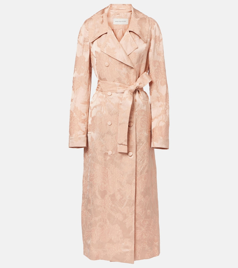 Dries Van Noten Floral linen-blend jacquard coat