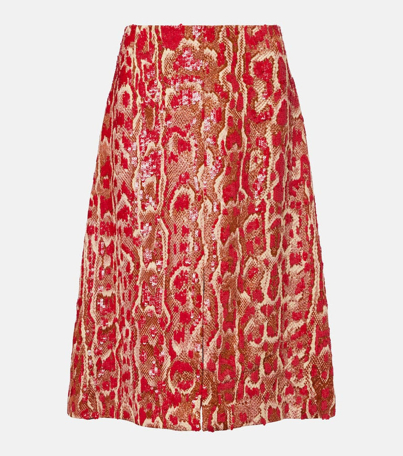 Dries Van Noten Shera sequined midi skirt