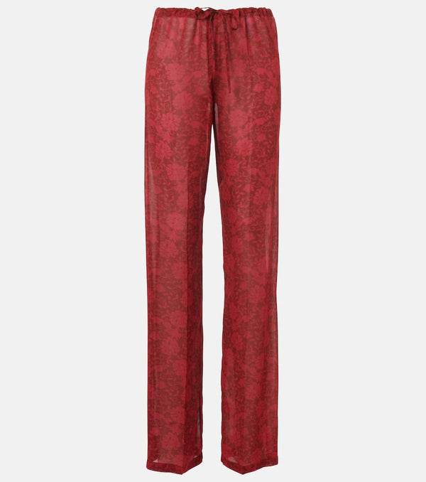 Dries Van Noten Floral georgette straight pants