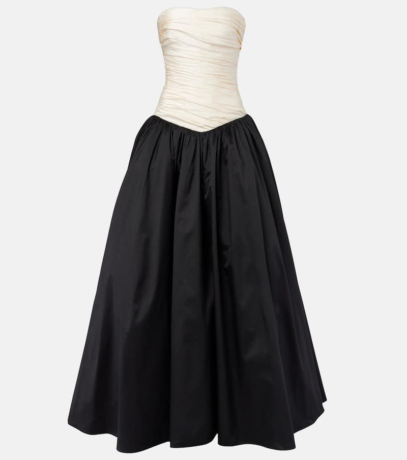 Marmar Halim Strapless mikado and taffeta gown