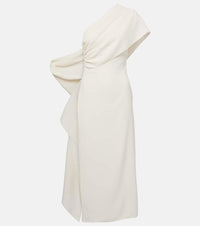 Marmar Halim Caped one-shoulder silk crepe cocktail dress
