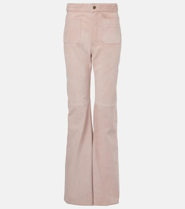 Chloé High-rise suede straight pants