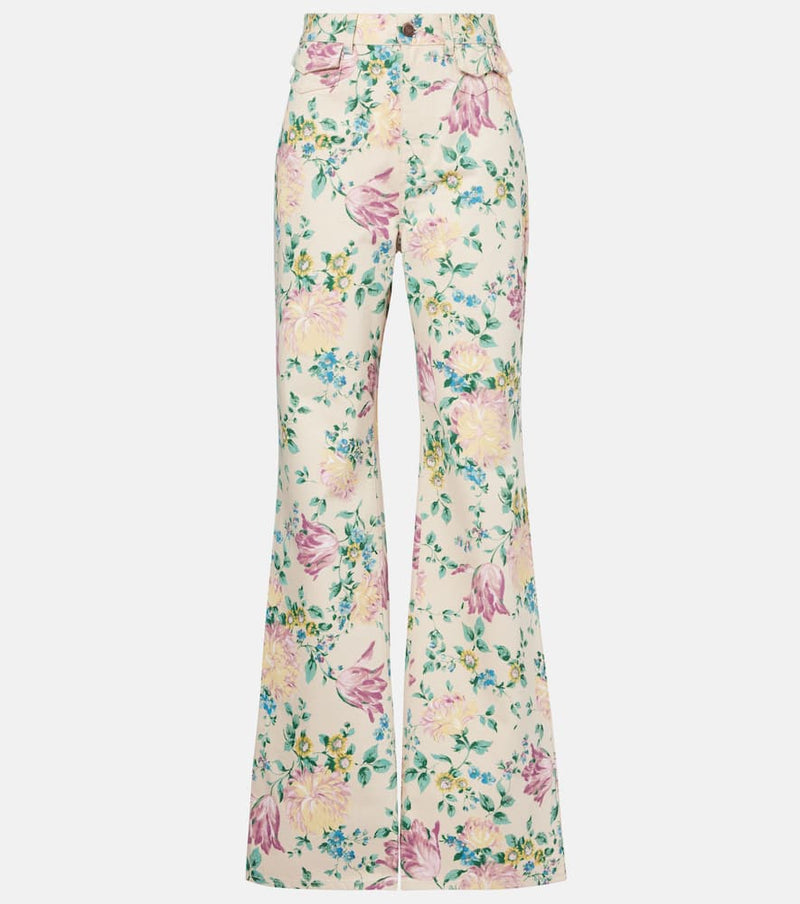 Chloe Floral high-rise flared jeans