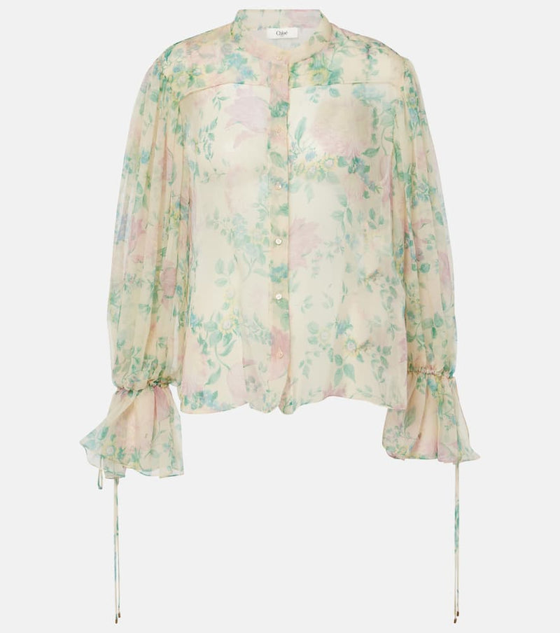 Chloé Sheer silk top