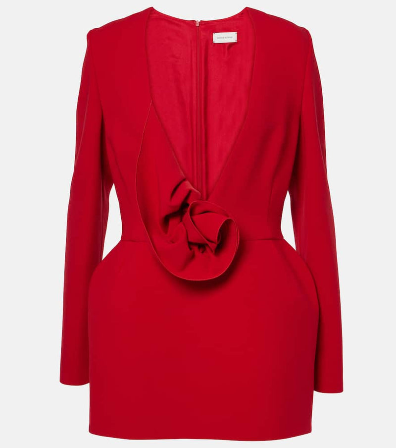 Magda Butrym Floral-applique wool-blend minidress