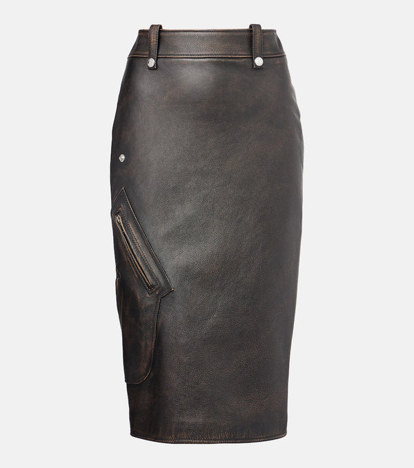 Alexander McQueen Leather pencil skirt