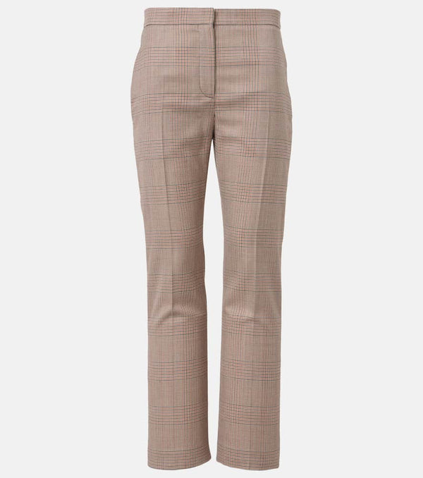 Alexander McQueen Kickback checked wool flared pants