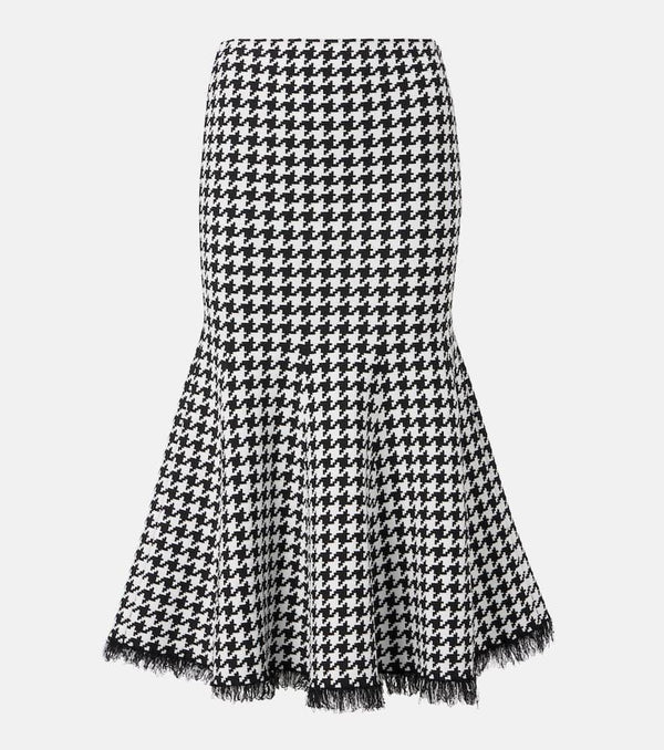 Alexander McQueen Houndstooth jacquard midi skirt