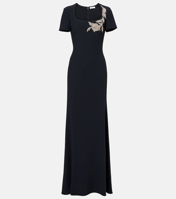 McQueen Embroidered crêpe gown