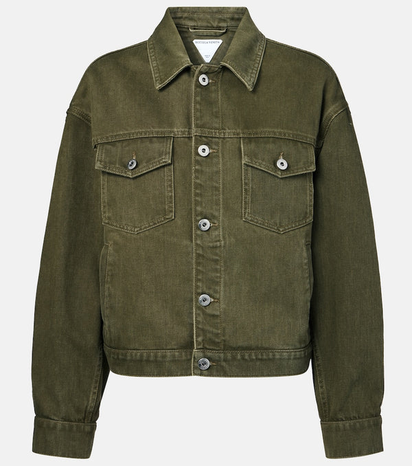 Bottega Veneta Suede-trimmed denim jacket