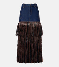 Johanna Ortiz Fringed denim maxi dress