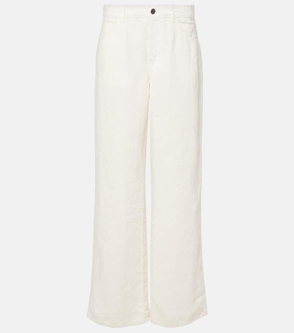 The Row Eglitta mid-rise linen straight jeans