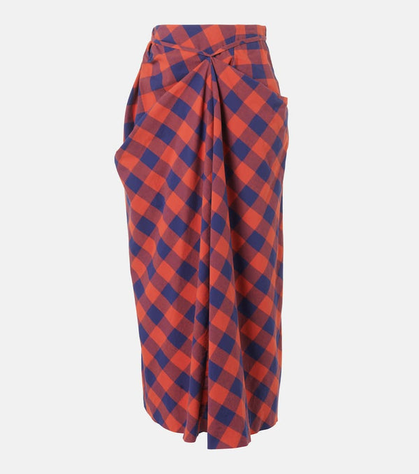 The Row Esperanza draped cotton flannel maxi skirt