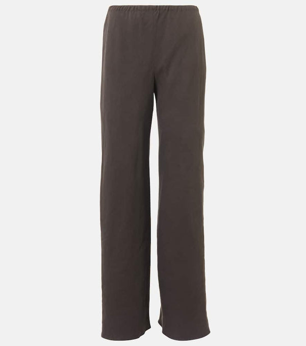 The Row Gala silk and linen wide-leg pants