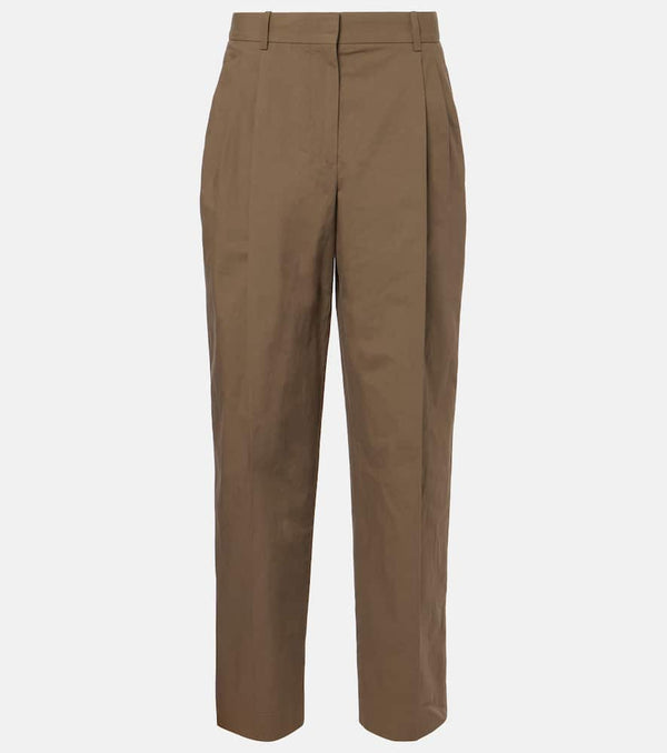 The Row Lilas high-rise cotton poplin wide-leg pants