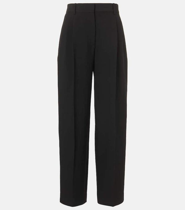 The Row Lilas wool and linen-blend wide-leg pants