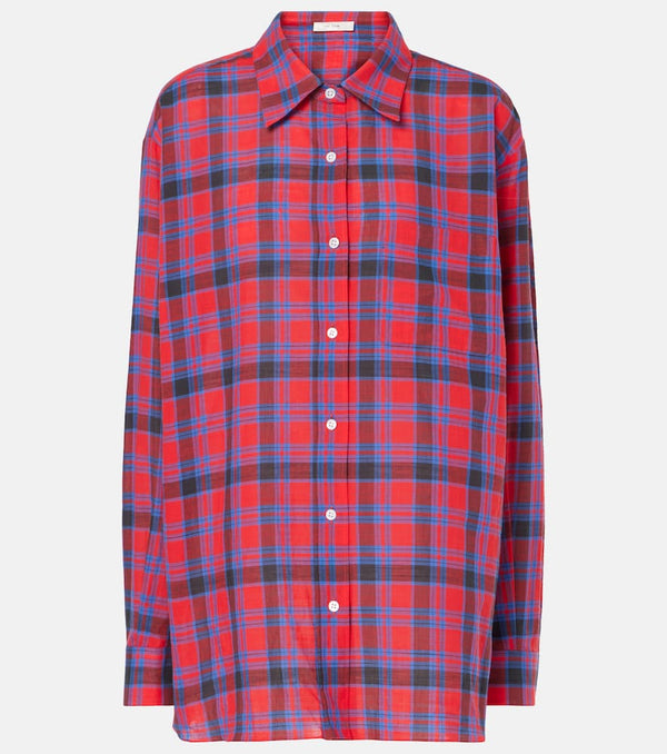 The Row Nesson plaid cotton voile shirt