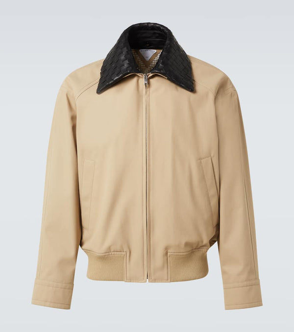 Bottega Veneta Intrecciato leather-trimmed twill blouson