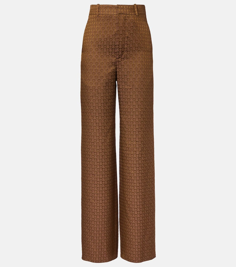 Saint Laurent High-rise jacquard wide-leg pants