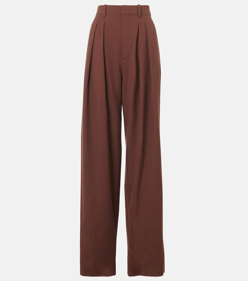 Saint Laurent High-rise wool gabardine wide-leg pants